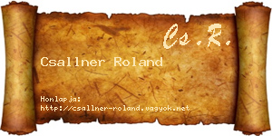 Csallner Roland névjegykártya